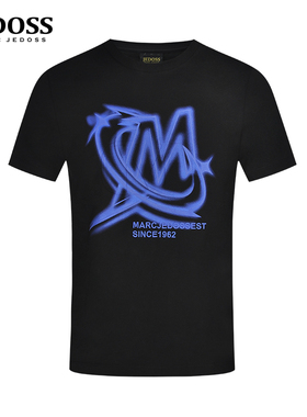 JEDOSS/爵迪斯男装春夏新款立体压凸网点印花修身短袖T恤080