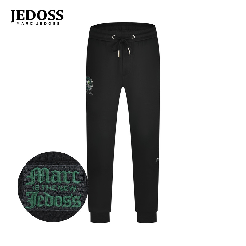 JEDOSS/爵迪斯男装秋冬新款简约章仔刺绣烫钻针织裤HM758ZH
