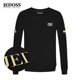 秋冬专柜新款 JEDOSS 爵迪斯男装 背面字母LOGO烫金无帽卫衣827