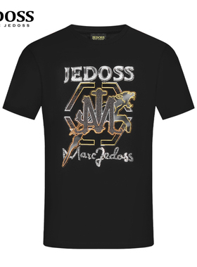 JEDOSS/爵迪斯男装夏季专柜新款玻璃纱镭射烫钻短袖T恤HM775