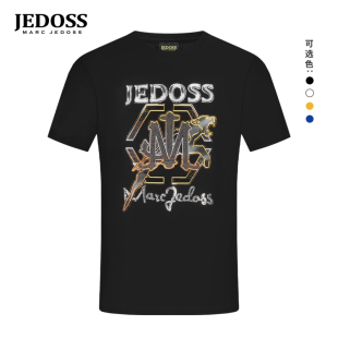 专柜新款 JEDOSS 爵迪斯男装 夏季 T恤HM775 玻璃纱镭射烫钻短袖