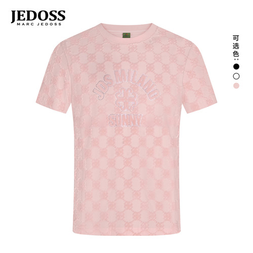 JEDOSS/爵迪斯女装2026夏季专柜新款满四叶草提花短袖T恤潮B0252
