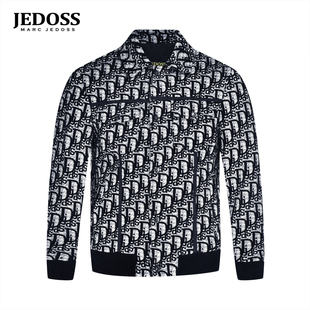 JEDOSS 满字母撞色提花针织夹克GM111 爵迪斯2025秋冬专柜新款