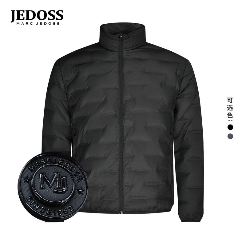 JEDOSS/爵迪斯男装2025秋冬专柜新款错位定格章仔鸭绒羽绒服HY019