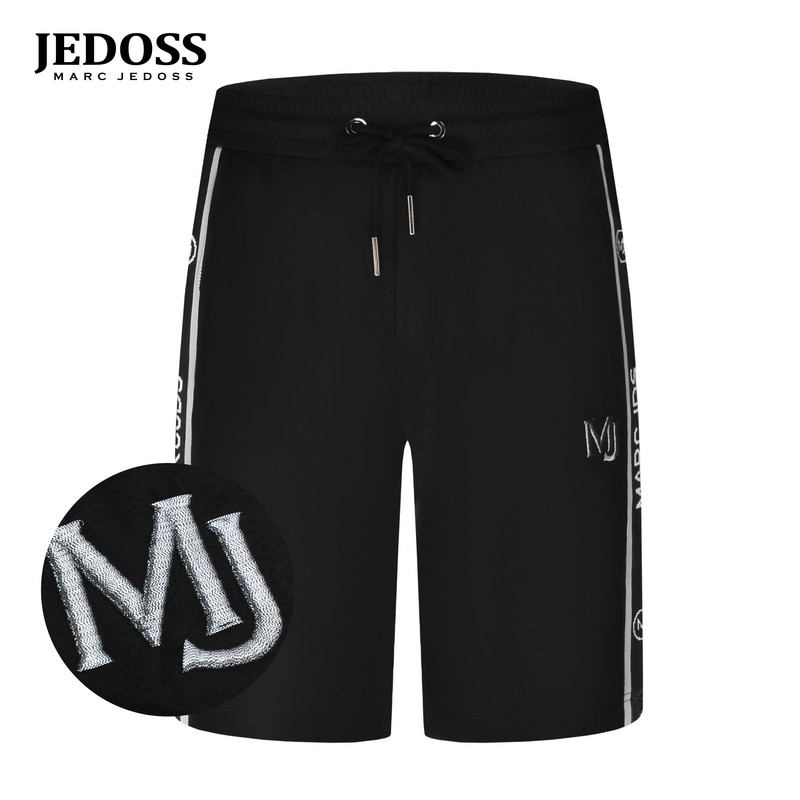 JEDOSS/爵迪斯男装春夏新款简约字母刺绣织带针织中裤ZH116