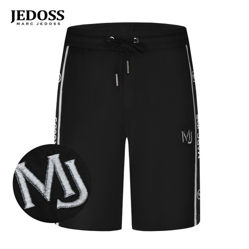 JEDOSS/爵迪斯男装春夏新款简约字母刺绣织带针织中裤ZH116