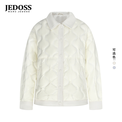 JEDOSS/爵迪斯女装2025秋冬专柜新款拼接翻领通勤轻薄羽绒服YX001