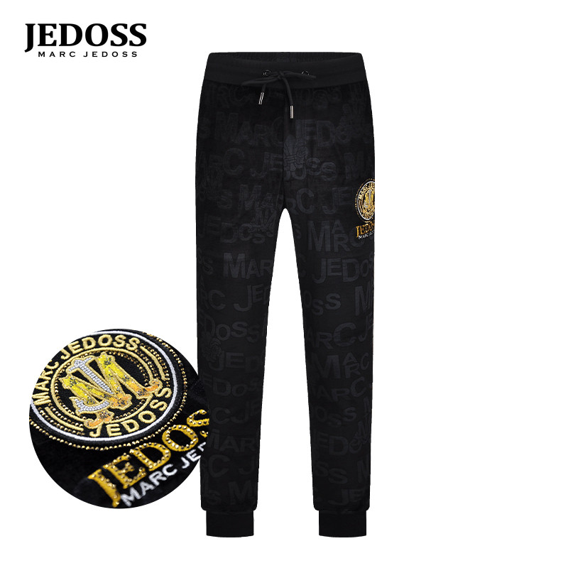 爵迪斯秋冬新款刺绣针织长裤