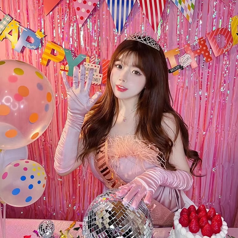 雨丝门帘彩条生日派对婚礼拍照幼儿园开学舞台背景墙装饰场景布置