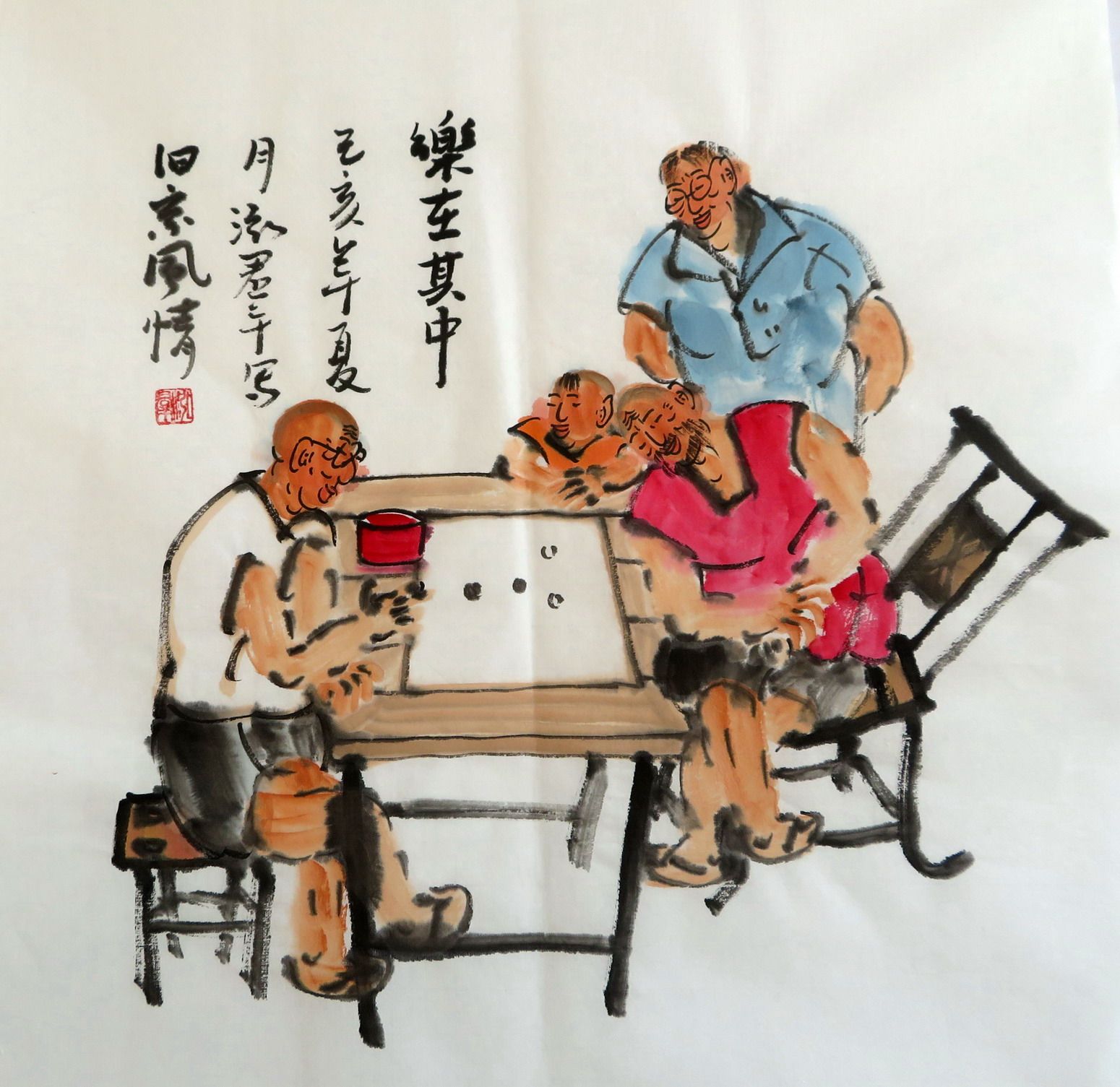 特价约50x50厘米已落款国画纯手绘写意人物画三尺斗方人物画d