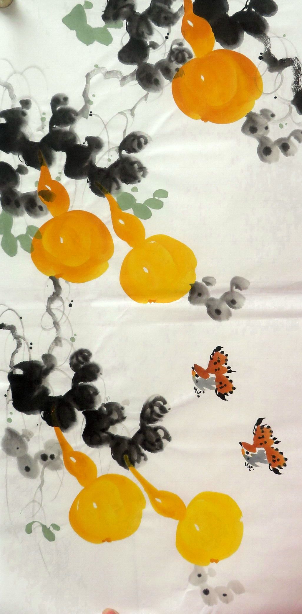 墨香村中堂装饰国画纯手绘花鸟画餐厅走道挂画四尺四开葫芦26