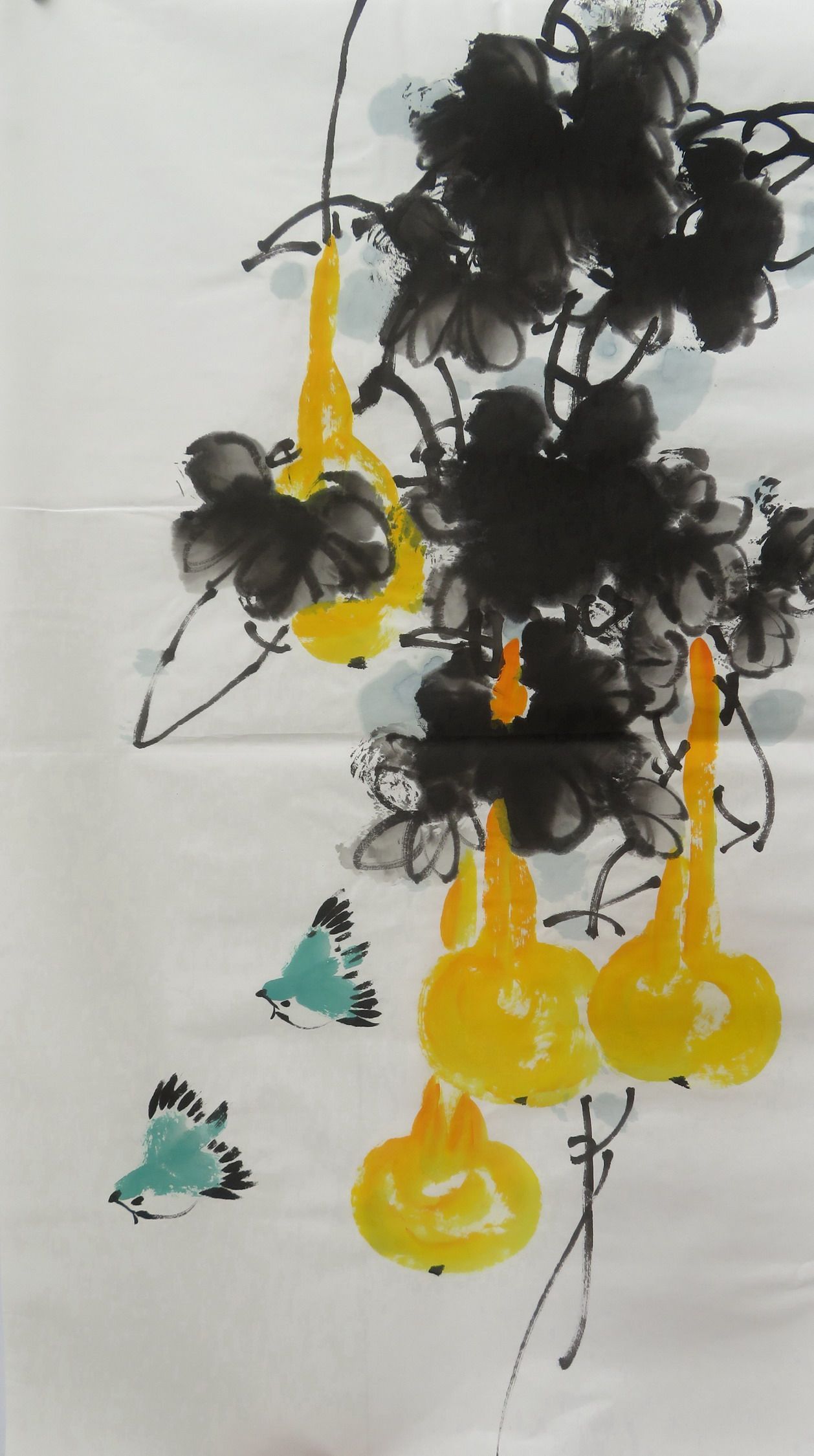 【墨香村】中堂精美装饰国画花鸟纯手绘三尺葫芦福禄满堂58