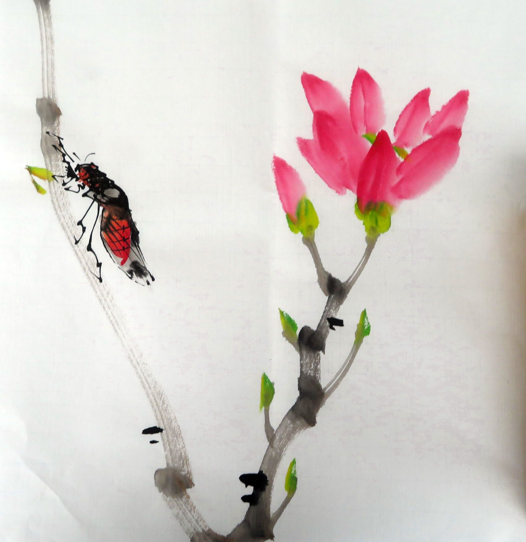 【墨香村】特价装饰宣纸画芯国画写意仿少昂四尺八开花鸟画小品35