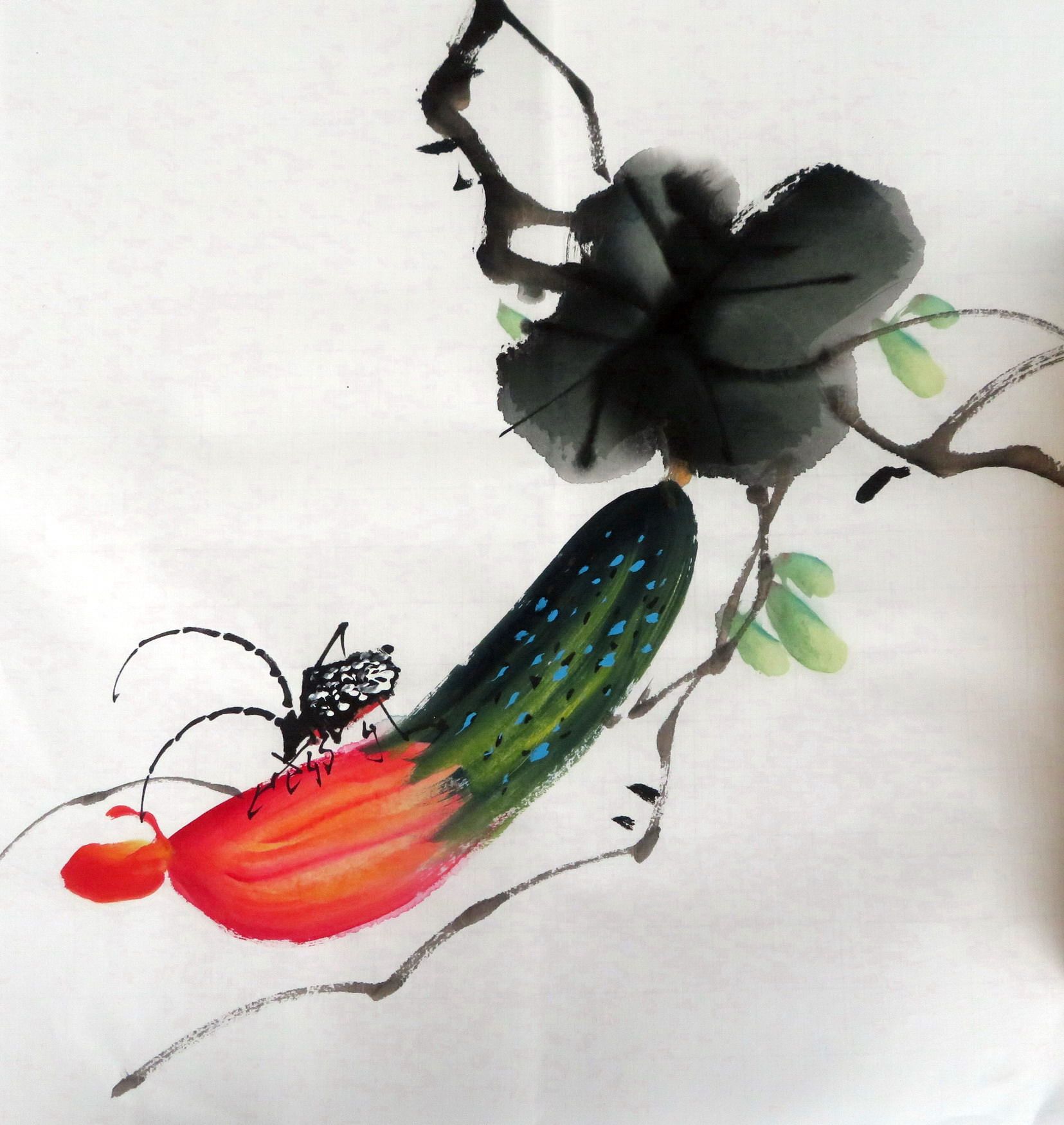 【墨香村】特价装饰宣纸画芯国画写意仿少昂四尺八开花鸟画小品36
