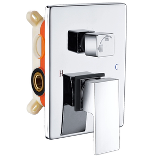 暗装淋浴花洒混水阀 三功能方形嵌入墙式花洒预埋盒开关主体配件