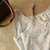 碎花全棉甜美小清新圆领中长款 梵高七月夏季 新款 打底吊带裙背心裙