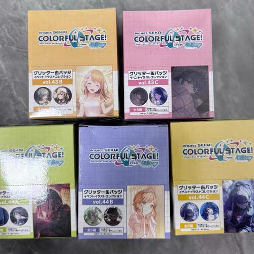 正版日谷PJSK世界计划初音未来43abc44abc新细闪吧唧徽章盲盒