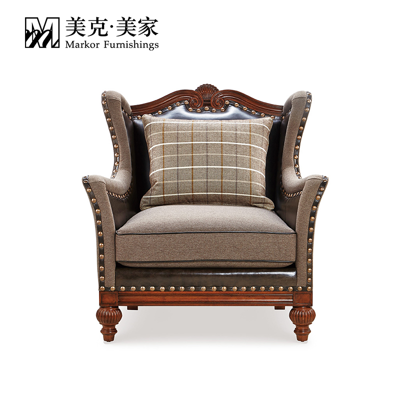 沙发传统皮布美式乡村现代简约