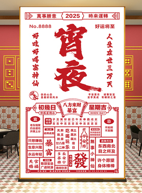 定制烧烤火锅店墙面装饰日历挂布