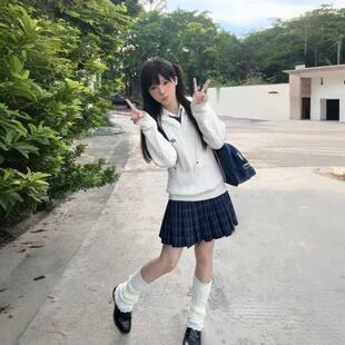 水济中麻花套头毛衣JK外套女秋冬季学院风制服校供感长袖针织上衣