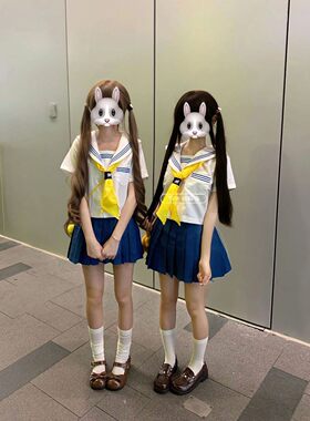 夏季JK水手服短袖百褶裙套装