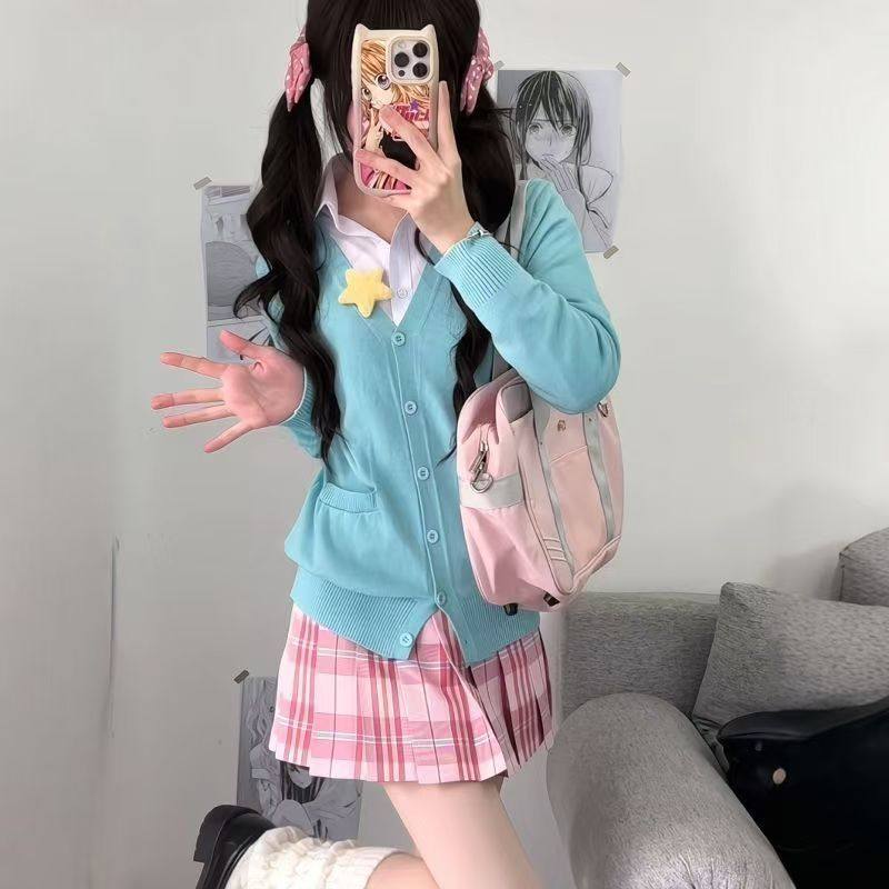 粉芭比美乐迪学生格裙糖果jk制服正版原创百褶裙学院短裙半身裙