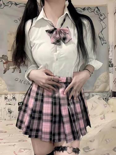 衬衫别致基础款百搭短格裙三件套