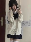 原创正版 毛衣 上衣软妹日系学院风长袖 深灰色JK制服开衫 外套针织衫