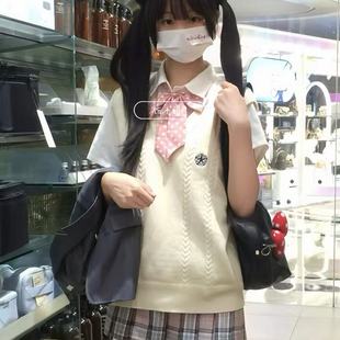 马甲学生上衣套头背心毛衣校供感格裙套装 日系jk制服学院针织衫 女