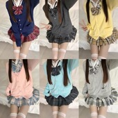 三件套格裙衬衣大码 jk制服学院风百褶裙套装 收腰显瘦衬衫 半身裙子