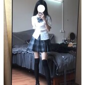 原创日系JK制服一整套纯欲收腰衬衫 显瘦百褶裙格裙 爆款 短袖 女夏季
