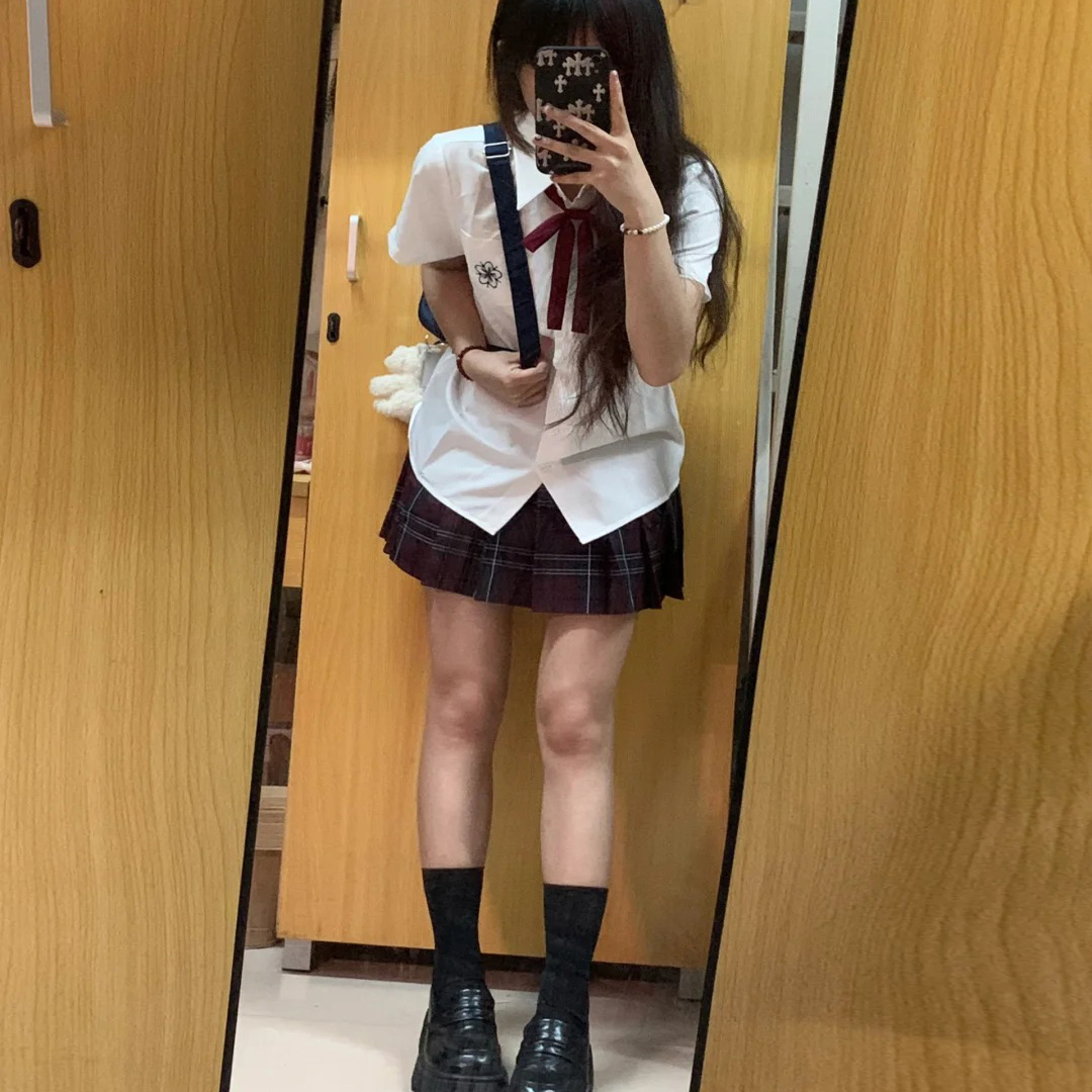 玄格子裙短裙jk制服套装女