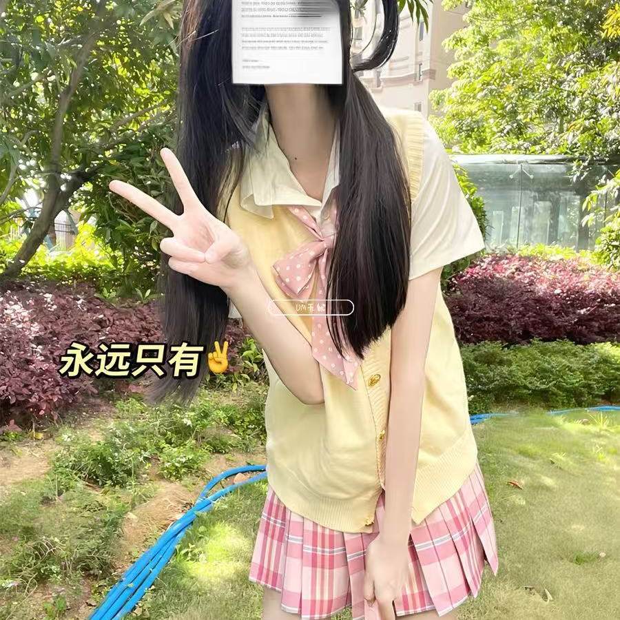 JK制服校供学院风针织马甲套装