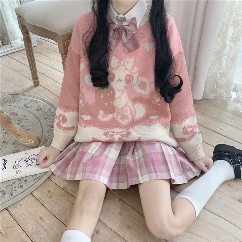 毛衣日系jk制服格裙学院风