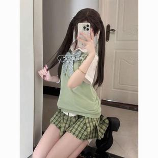 上衣jk格裙一整套 小青梅 原创JK制服针织衫 马甲背心甜美短袖 衬衫