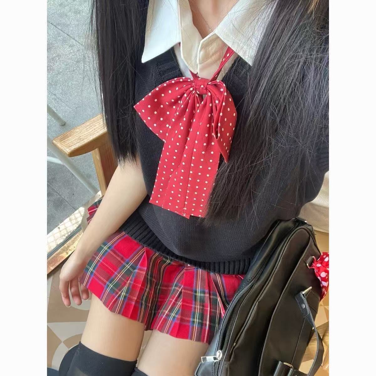 小辣椒JK制服jk格裙红色学生可爱