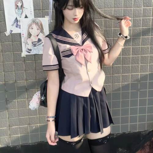 粉色水手服原创jk制服樱花校供感