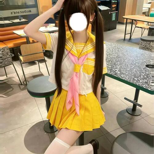 夏季日系JK水手服多巴胺套装