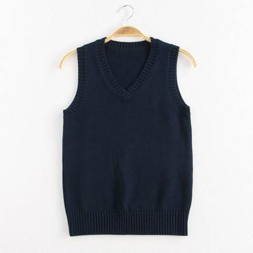jk马甲毛衣女纯色基础JK制服套头针织衫背心春秋日系班服叠穿上衣