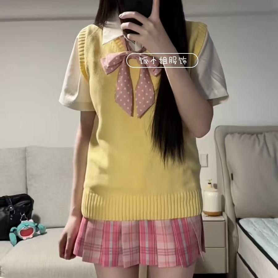 套装日系jk制服马甲甜妹糖果裙