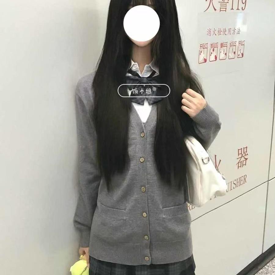 日系JK原创开衫毛衣秋冬纯色