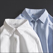 加绒加厚日系学院风修身 女设计感小众职业装 百搭文艺长袖 蓝色衬衫