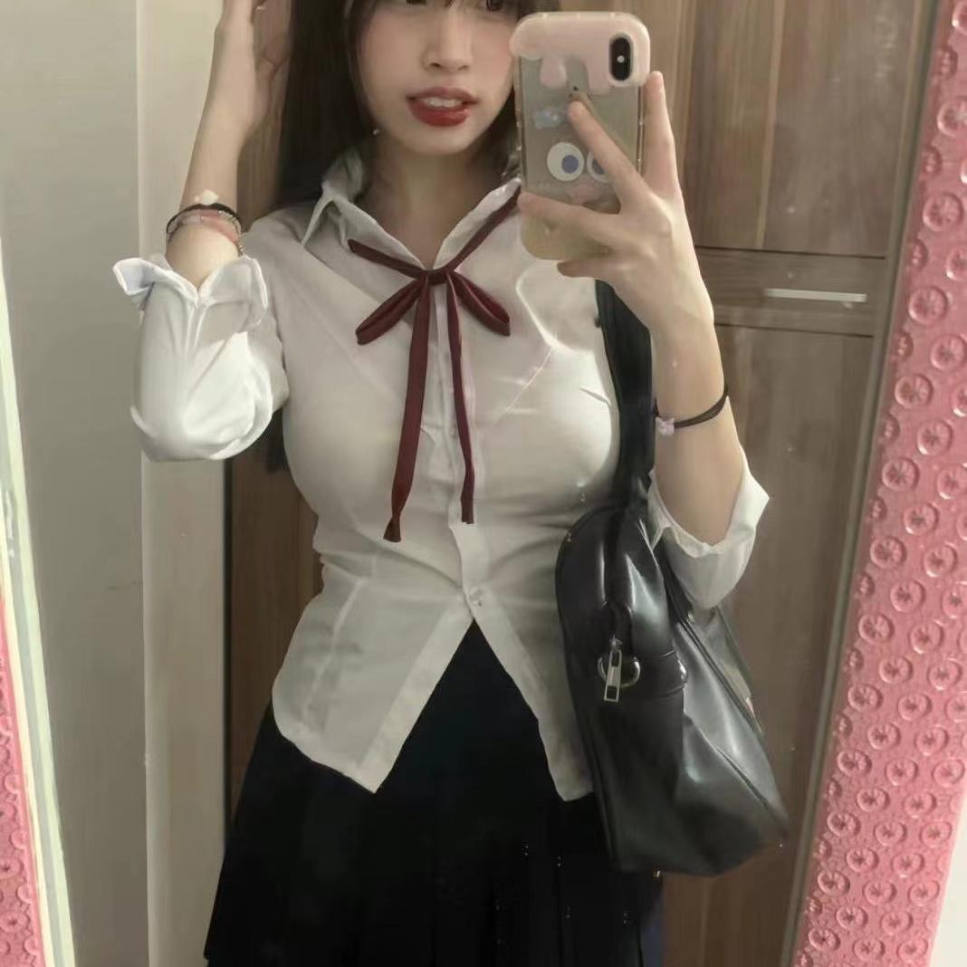 衬衫百褶裙辣妹套装春秋纯欲性感