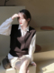 2022秋新款 背心马甲毛衣女 韩版 复古V领叠穿百搭纯色针织外穿无袖