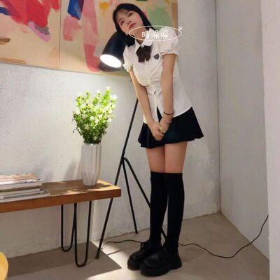 套装女夏季新款jk制服收腰系带