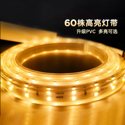 德力西灯带LED家用霓虹超亮变色防水贴片长条吊顶三色升级线灯条