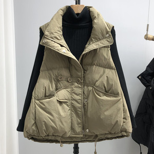2024春新款羽绒服马甲女短款时尚洋气韩版立领90鸭绒背心马夹外套