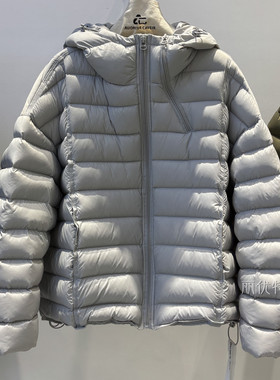 加厚超轻排骨羽绒服女冬季新款连帽多拉链宽松显瘦保暖白鸭绒外套