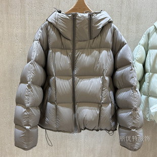 2025冬季新款糖果色双拉链韩版卫衣式连帽休闲羽绒服女加厚短外套