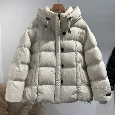 90鸭绒加厚保暖连帽泡芙羽绒服